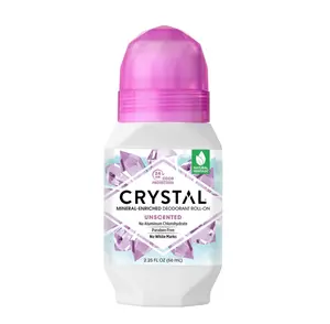 CRYSTAL Mineral Deodorant Roll-On Unscented Body Deodorant With 24-Hour Odor Protection, Aluminum Chloride & Paraben Free, 2.25 FL OZ (Packaging May Vary)
