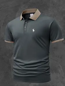 Death Horse Riding [Golf Style] Men's Professional Polyester Polo Shirt Sports and Leisure Stylish Comfortable Classic Short Sleeve T-shirt Men's Wear resistant and Durable Multi color In, Athletic Training Apparel