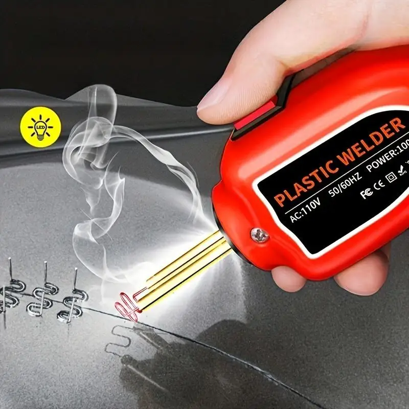 Car Bumper Plastic Welder Machine Kit With LED Light, Car Bumper Welding Machines With 200 Welding Nails, Car Bumper Repair Tool Kit, Car Bumper Weldi