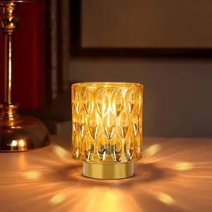 Battery Operated Lamp with Timer, Cordless Table Lamps for Room Decor,Small Table Lamp with LED Bulb, Glass Lamps Beside Table Light for Living Room,Bedroom