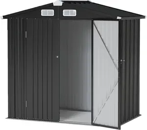 Transform Your Backyard in Minutes! Aoxun 6x4 FT Metal Storage Shed – Sloping Roof, Lockable Door & Rust-Proof Galvanized Steel! Perfect for Patio, Lawn & Garden Tools. #BackyardOrganization #ToolShed #OutdoorStorage