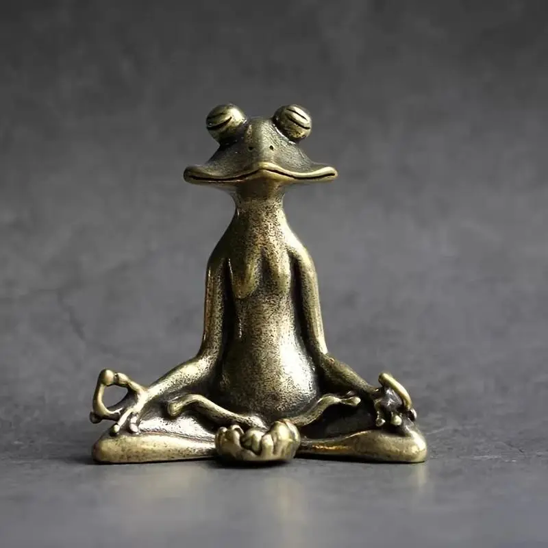 Exquisite Metal Kung Fu Frog Aroma Fragrance Incense Holder, Meditation Frog Statue for Yoga and Rest, Elegant Desktop Home Decoration