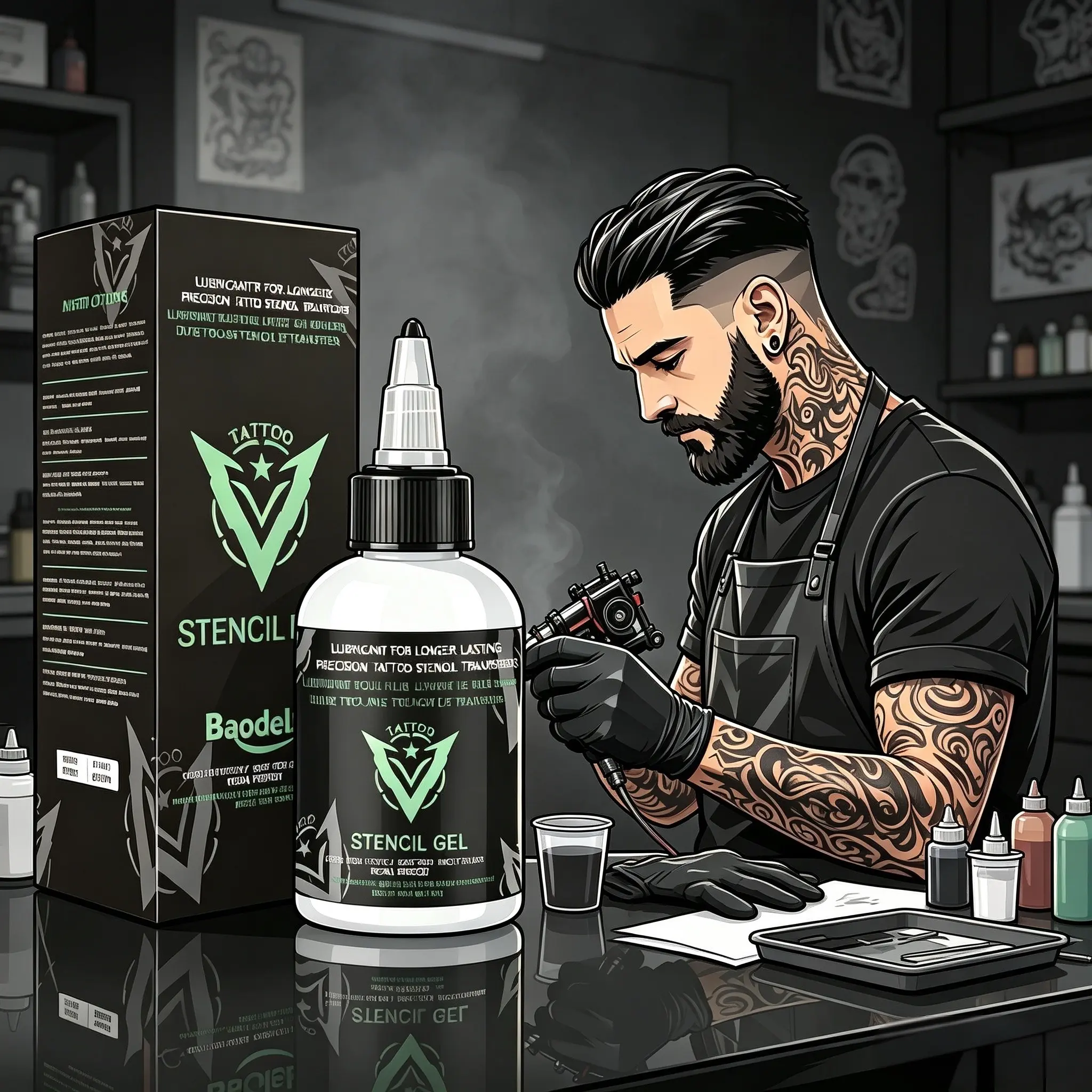 4oz Tattoo Stencil Transfer Gel Solution, Professional Clear Long Lasting Tattoo Transfer Cream Gel for Tattoo Stencil Paper Transfer Machine, Essential Tattoo Supplies for Tattoo Artists