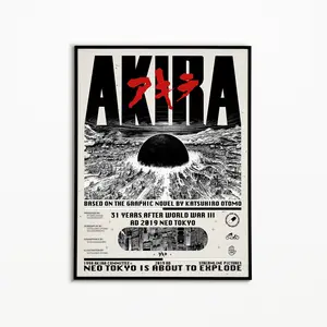 Akira Anime Poster Print, Shotaro Kaneda Retro Minimalist Manga Art Decor, Futuristic Cyberpunk Vibe, Vintage Gift for Anime Fan 1