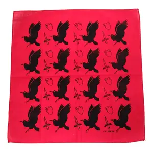 Raven's Feast - Hand Screen Printed Cotton Handkerchief Pocket Square Napkin  Pure