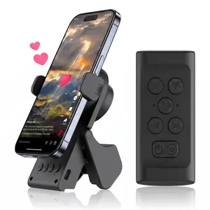 Remote Control for TikTok Scrolling, Wireless Page Turner & Selfie with Smartphone Holder Stand - Camera Video Recording Remote for iPhone, Android, Kindle App Purple Cellphone,Upgraded DealsForYouDays