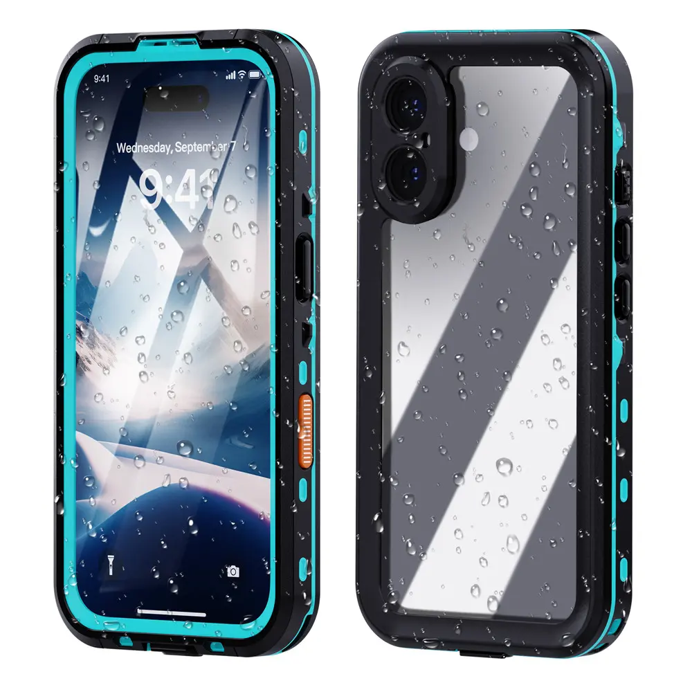 Fin IP68 Clear Waterproof Case for iPhone 17 16 15 14 13 12 11 Pro Max Plus XR XS X Dustproof Shockproof Diving Underwater Cases