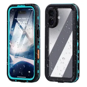 Fin IP68 Clear Waterproof Case for iPhone 17 16 15 14 13 12 11 Pro Max Plus XR XS X Dustproof Shockproof Diving Underwater Cases