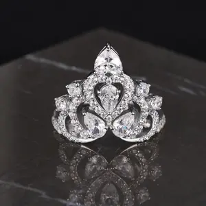 [TW] "Crown" Birthstone 925 Sterling Silver Ring for Women Teen Girls