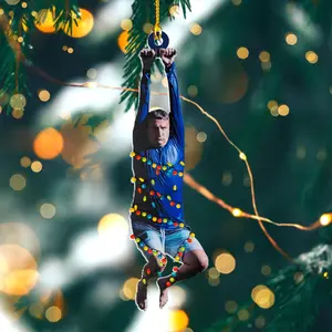 I Think You Should Leave Zip Line Acrylic Christmas Ornament, Funny Meme Ornament Christmas Tree Decor Gift, Tim Robinson Ornament
