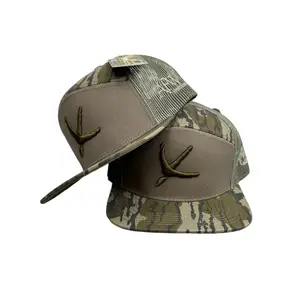 Turkey Tracks Logo 7 Panel Mossy Oak Bottomland and Olive Snapback Black Caps Snapback Baseball Cap Stylish Trucker Hat Sports Outdoor Hats Adjustable Hat