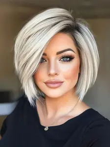 10 Inch Short Synthetic Wigs for Women, Natural Looking Gorgeous Fluffy Wigs, Synthetic Full Machine Wigs for Party, Daily Use