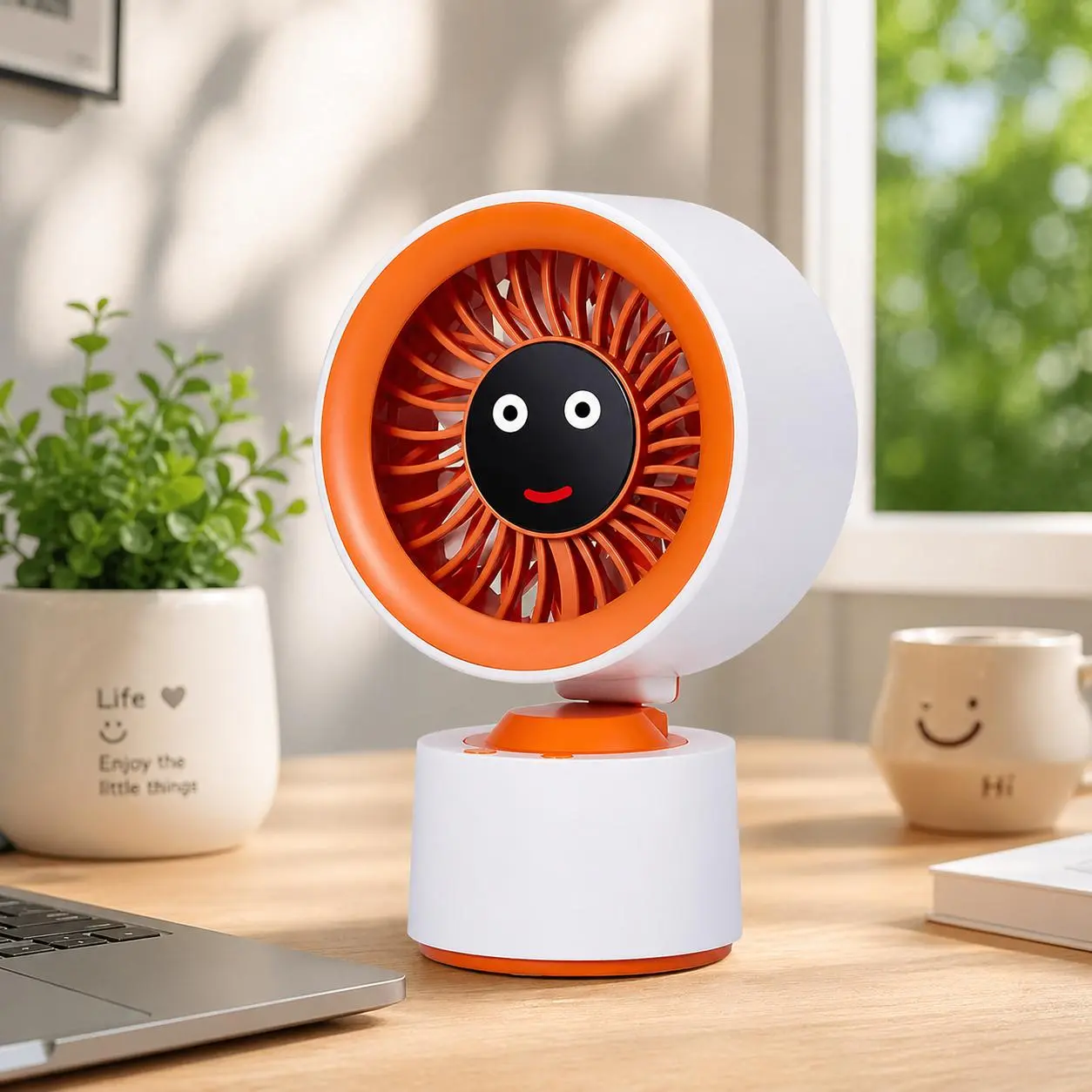 Portable Dual-Head Desktop Fan, Auto-Oscillating & Rechargeable, Quiet Personal Fan with Long Battery Life for Dorm, Office & Travel  #DealsForYouDays
