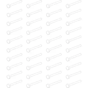 22G 20G 18G 16G Clear Plastic Nose Rings Studs for  Work   Bioflex Straight Nose Stud  Pin Retainer   Top Flat 2mm 40 count