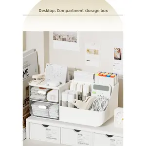 Stationery Storage Box with Copper Desktop Drawer Student Desk Pen Holder Workstation Planner Organizer Office Desk Shelf Compact Versatile Use