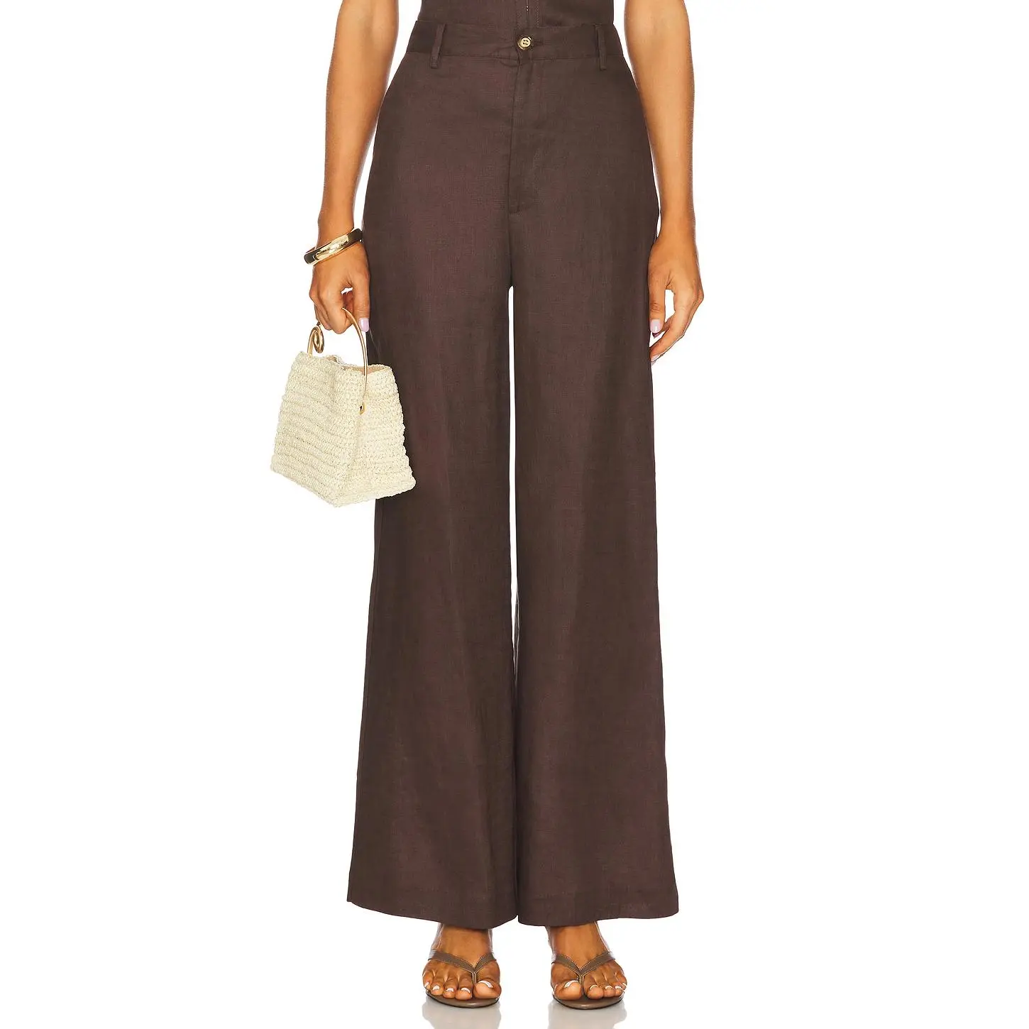 Bardot Enya Linen Pant in Chocolate
