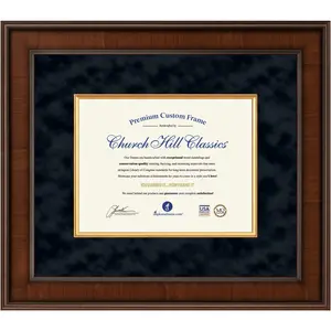 Church Hill Classics Presidential Diploma Frame 8.5 x 11 - Handcrafted in Madison with Black Suede Matting & Gold Fillet Accents - Decor