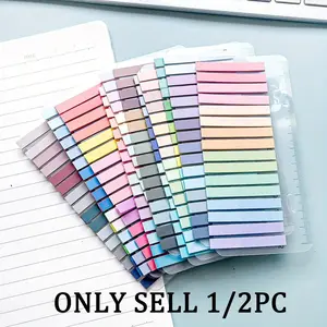 European Vintage Color Pet Transparent Sticky Notes, Fine Gradient Narrow Tape Index Labels, Morandi Color Coding, 320 Pieces Per Pack, Self Adhesive Sticker, Adhesive Tabs, Office Supplies