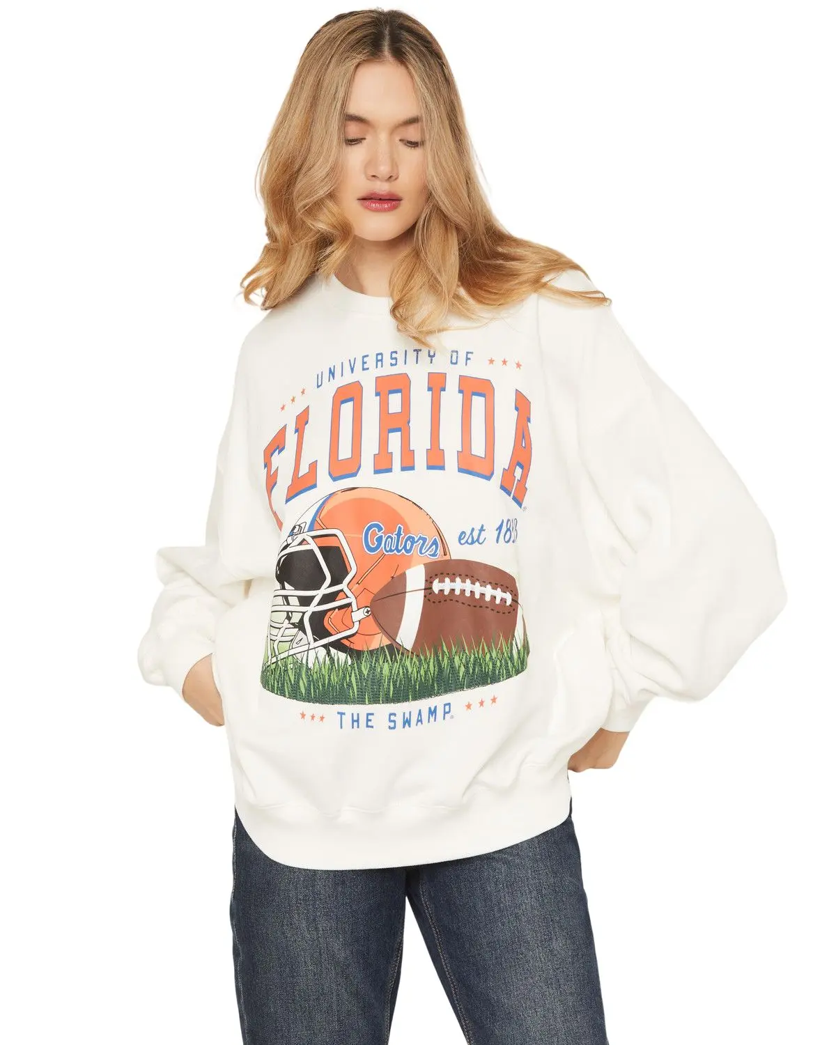 Gameday Women's Women'S Florida Gators Helmet Embroidered Graphic Crewneck - Flor-Malonemm-Ofc405