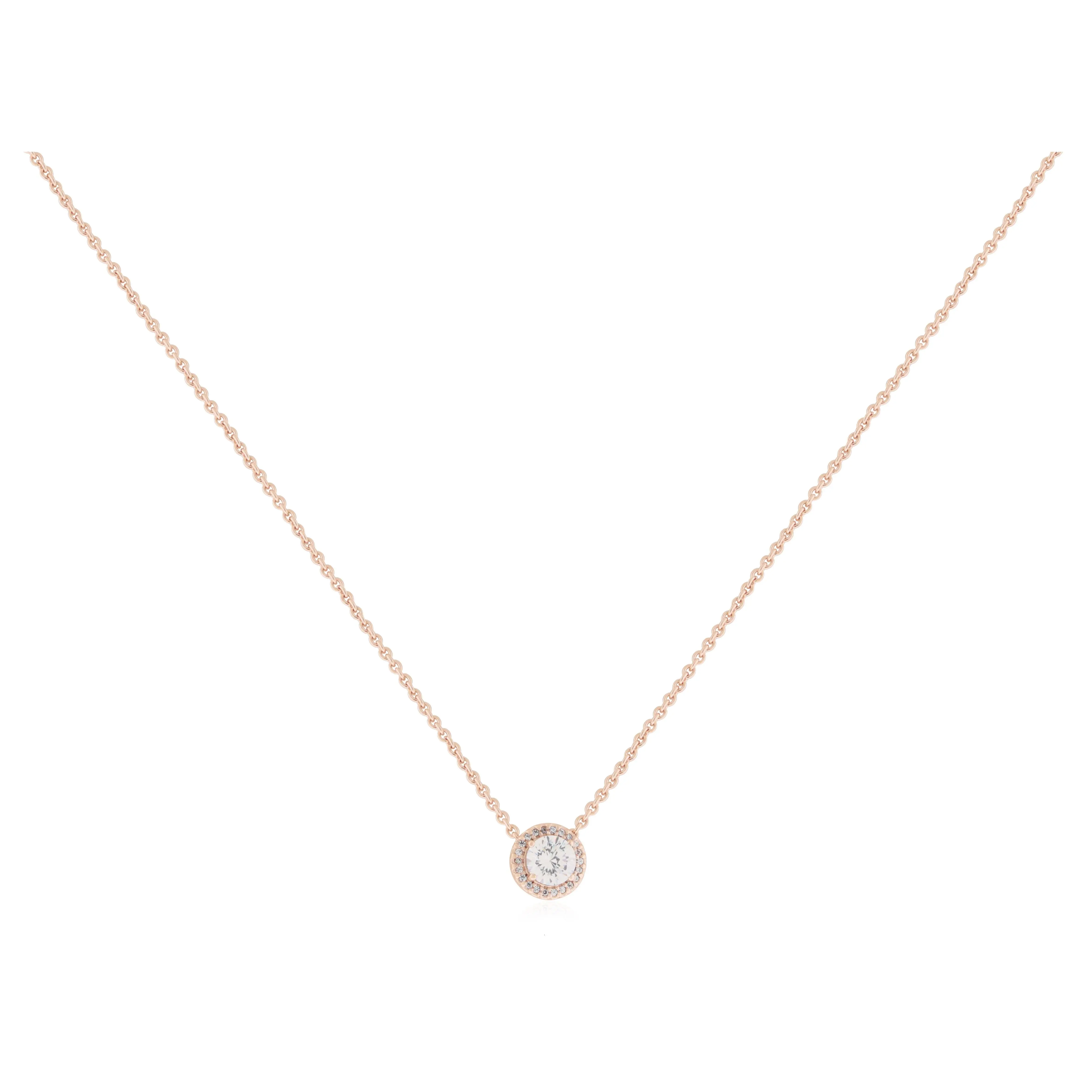 Pandora Silver PANDORA Rose Round CZ 17.8 Inch Necklace - 386240CZ-45