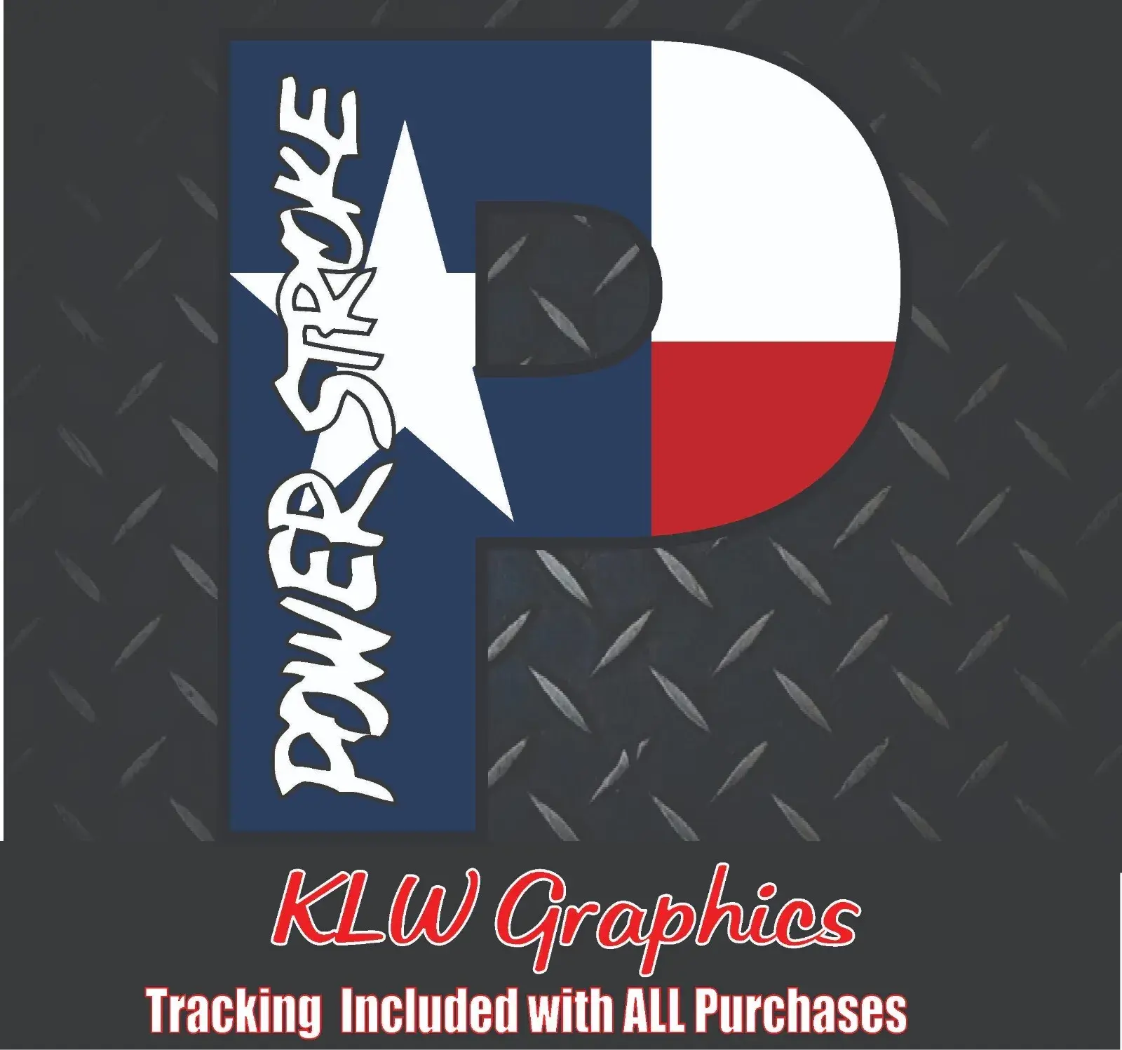 Powerstroke P Texas Flag Print Full Color Decal Sticker Turbo Diesel Truck 6.7 7.3 Crew Cab