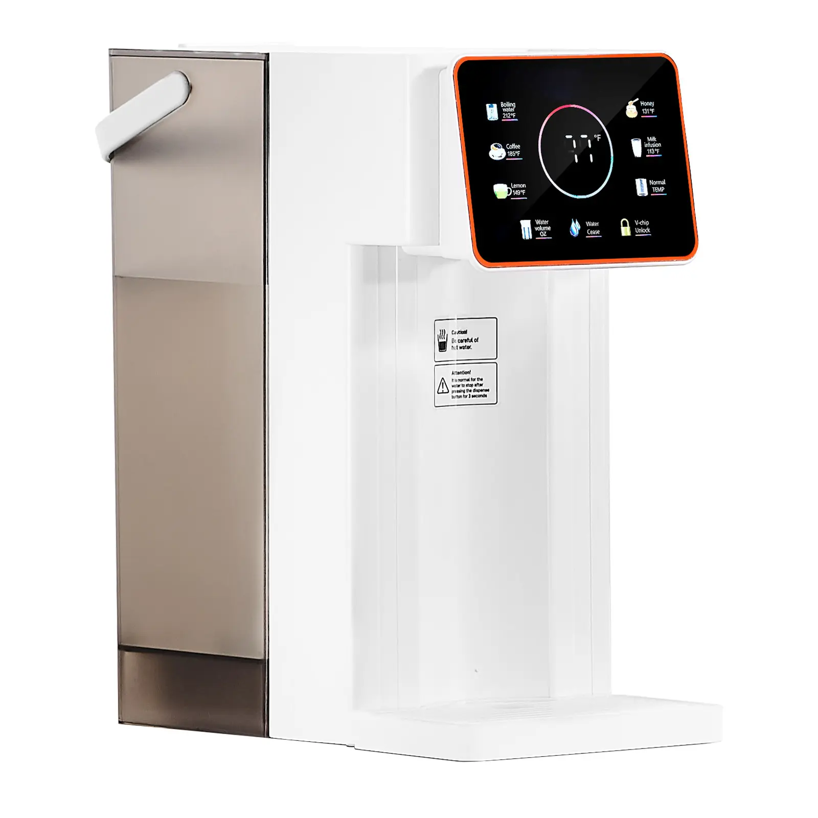 Household Countertop Instant Hot Water Dispenser - 6 Temps, 7 Volumes, 101oz Tank, LED Smart Display, Detachable Tank for Tea, Coffee, Baby Formula, Multifunction
