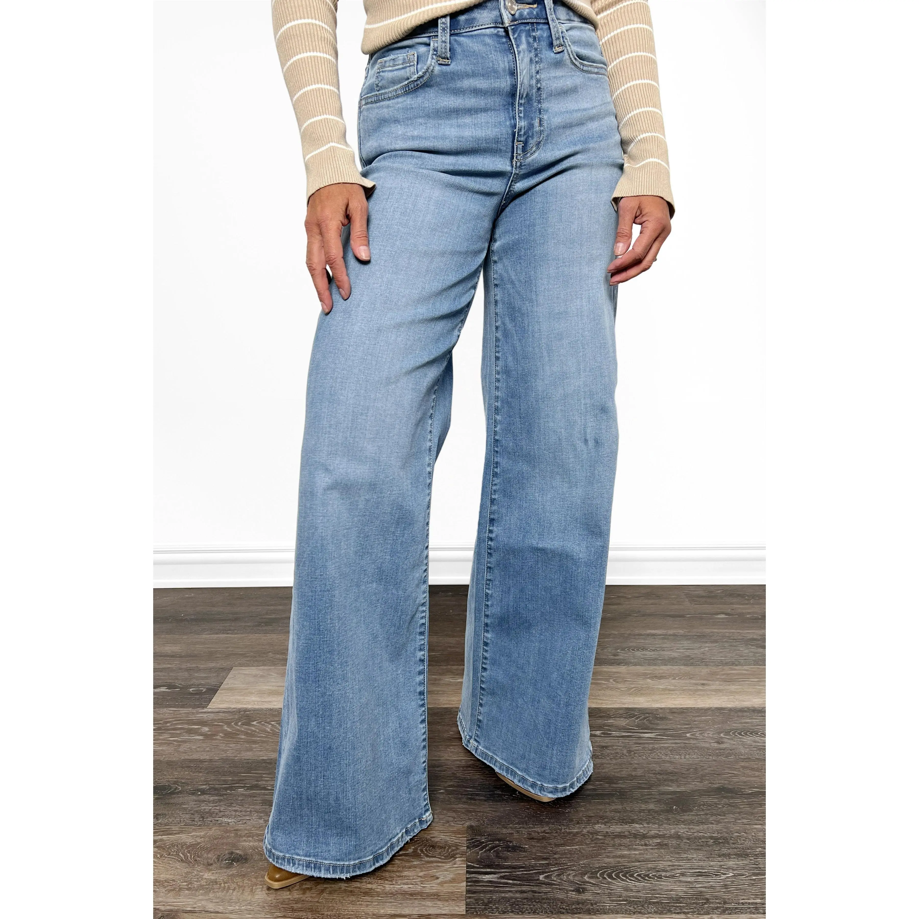 High-Rise Palazzo Denim