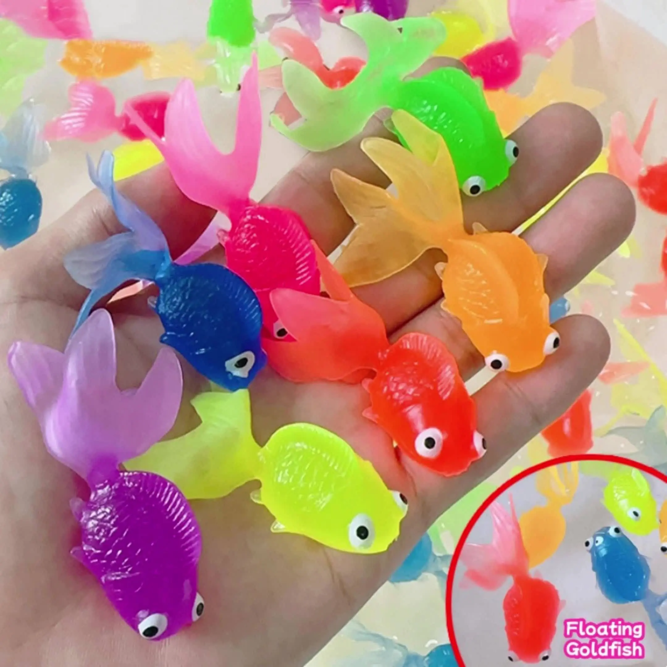 10-Pack Mini Floating Goldfish Decor | Vibrant Festive Aquatic Ornaments | Ideal for Summer Party, Gatherings, Pool Scene & Festival Display Decorations