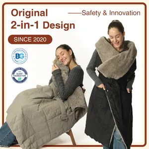 Zonli Outdoor Wearable Heated Electric Blanket 2026 Upgrade– Built-in 10000mAh Power Bank ，6 Heating Pads & 3 Heating Levels | For Travel, Camping, Office, Sofa – Stylish Winter Gift for Women，Machine Washable Heater Rechargeable