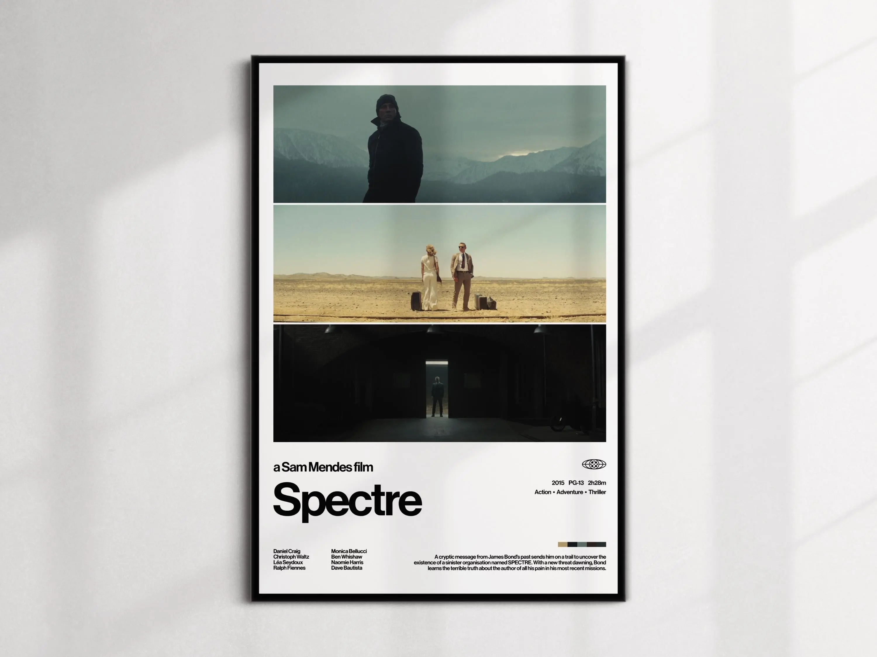 Spectre Movie Poster | Modern Wall Art, James Bond 007 Action Film, High-Quality Wall Decor, Movie Print -Poster Unframed