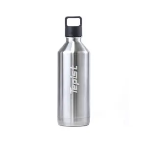 CoolerPak  Thirty0 30 oz Stainless Steel Reusable Bottle Compatible with SodaStream Machines - Double Walled & Vacuum Sealed - Silver