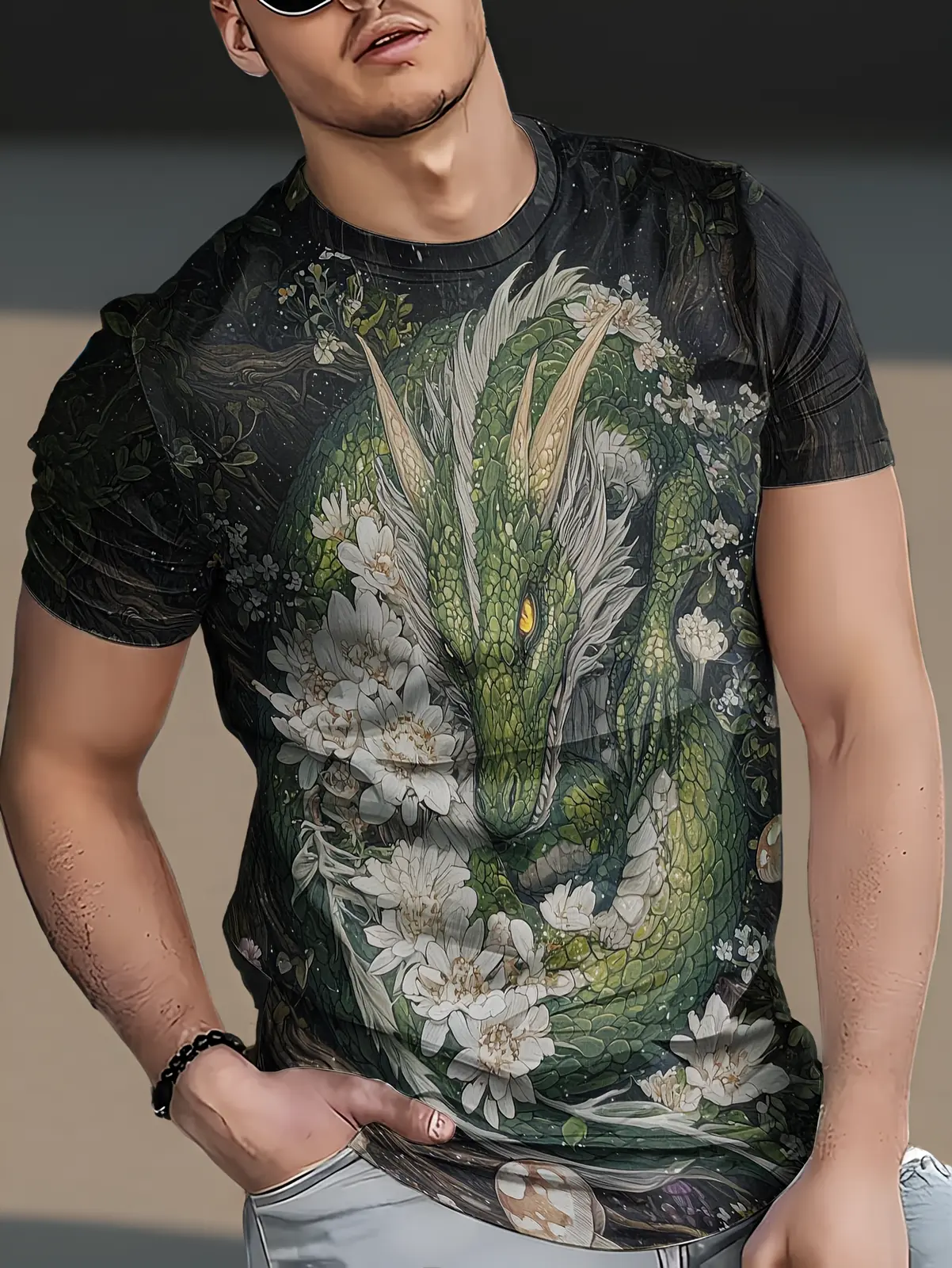 2026 Summer Men's 3D Digital Print T-Shirt, Strong Men's Casual Crew Neck T-Shirt, Men's Novelty Pajamas Men's Plus Size T-Shirt, Colorful Pattern Print T-Shirt, Fashion Casual Short Sleeve T-Shirt, Suitable for Big Guys Summer Essential, PLUS SIZE
