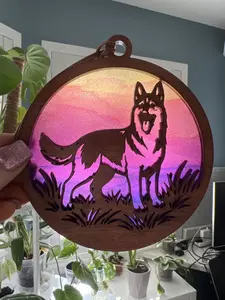 German Shepherd Suncatcher for Sunny Window