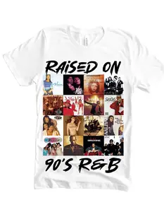 Raised on 90’s R&B T-Shirt – Vintage Album Cover Collage Tee  – Perfect for 90s Music Lovers & Nostalgia Fans, 90's RnB Music Shirt, Unisex Music Tee, Mom Shirt, Gift For Mom