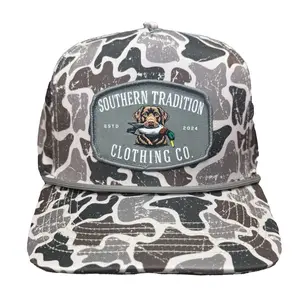 Distressed Grey Camo Rope Cap Southern Southern Tradition
