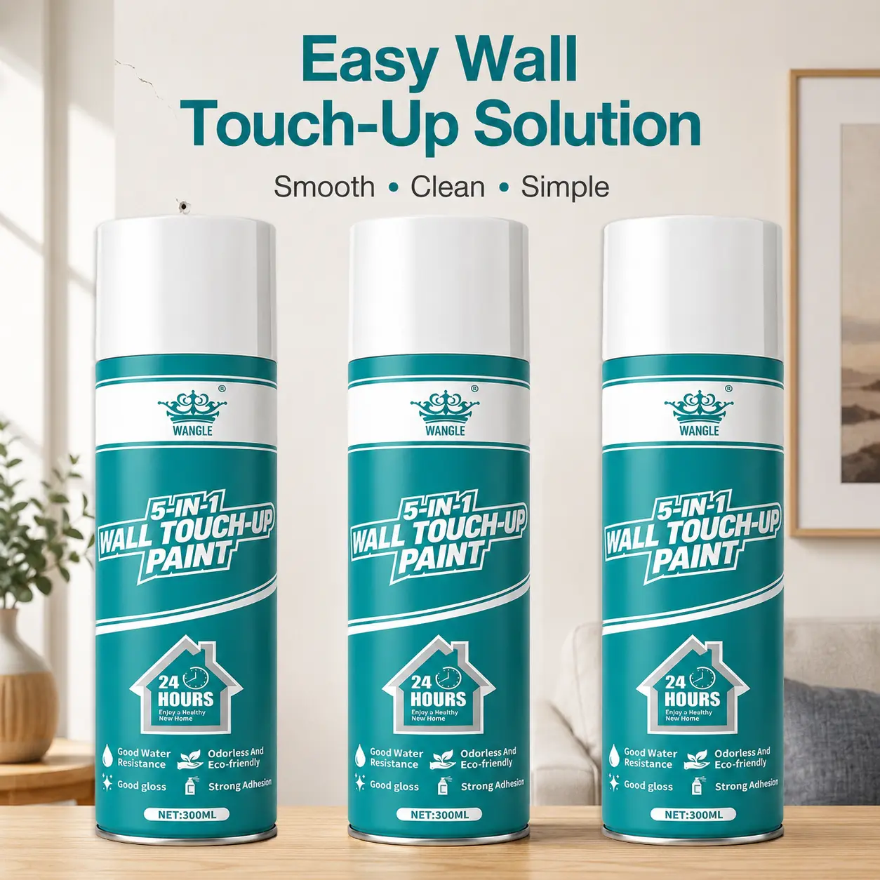 Multi-Purpose Wall Repair Coating – Quick-Drying Formula for Covering Wall Stains, Scuffs, Nail Marks & Surface Imperfections, Refreshes Interior Walls with a Smooth, Even Finish, Ideal for Homes, Apartments, Offices, Ceilings & DIY Wall Repair Projects