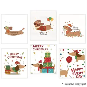 W-Home Original Swedish Dishcloths 6/12 Pack Eco-Friendly Multi-Purpose Reusable Super Absorbent Quick Drying Washable Kitchen Towel Christmas Gift Replace Paper Towels with Adorable Sausage Dog Designs Cleaning