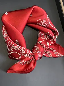 Fashion Cashew Print Scarf, Multi-Use Silk Shawl, Shawl Wrap, Perfect for Outdoor Travel Dating, Versatile Decoration Accessory, Fashionable Scarf, Cashew Flower Print