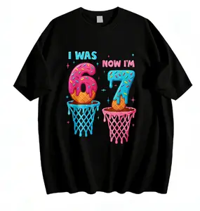 Unisex 100% Cotton I Was 6 Now I'm 7 Funny Ice Cream Graphic T-Shirt