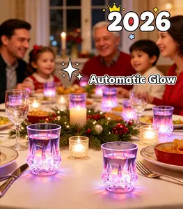 LED Glow Cups 2/4 Pack – Color Changing Light Up Cocktail Glasses, Liquid Activated Flashing Tumblers for Party, Club, Wedding & Birthday