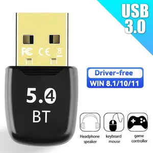 Bluetooth 5.4 Adapter for PC Laptop, Wireless USB Transmitter Dongle for Desktop Windows 11/10/8.1/7, Plug and Play Bluetooth USB Adapter for Headphones Headset Mouse Keyboard