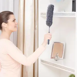 Stretchable dust collector cleaning tool, containing ultra-fine fiber feather duster, washable and extendable duster brush, suitable for cleaning electrical appliances, furniture, ceiling fans and other areas, easily removing dust and spider webs.
