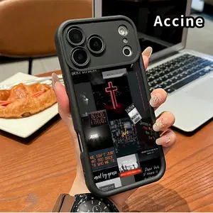 Phone Case for iPhone 17 Pro Max 16 Plus 15 14 13 12 11 Air E Christian Collage Art Shockproof Silicone TPU Bumper Drop Protection Soft Cover