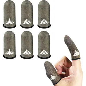 6 Pack Dedales Gamer Profesionales Anti Slip  Fiber Gaming Finger Sleeve Covers  Proof Mobile Phone Gamer Glove Guantes para Durable Thumb Cots for Pubg Gaming Accessories