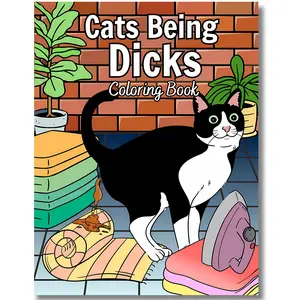 Cats Being Jerks: Coloring Book With 45 Hilarious Pages for Cats Lovers To Relaxing And Having Fun groovy design