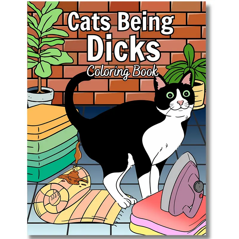 Cats Being Jerks Quirky Cute Coloring Book - 45 Hilarious Groovy Design Pages for Cat Lovers, Ideal for Relaxation, Entertainment, Toilet Paper Companion
