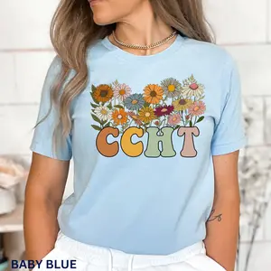 Ccht Shirts For Women Ccht Gift Wildflower Tshirt Hemodialysis Technician Tees For Her Dialysis Nurse Gifts Dialysis Tech T Shirt Graduation DialyNurse