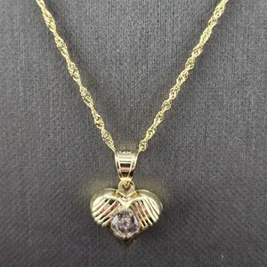 Gold 14k Necklace with Heart Pendant 20-inch for Everyday Wear Gift Idea Elegant Jewelry for Women