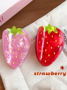 Cute Strawberry Hair Clips, Sweet Fruit Hair Pins, Hair Claws, Back Head Disk Hair Clips, Women's Shark Clip
