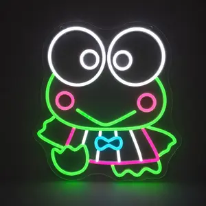Cute Green Frog Neon Sign, USB Powered LED Frog Wall Light, Kawaii Animal Neon Decor for Bedroom, Dorm Room, Gaming Room, Vanity Corner, Party Backdrop, Cute Gift for Room Decor Lovers